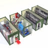 Мобильные аккумуляторные мастерские на базе 4-х кузовов контейнеров АМ-4К-80